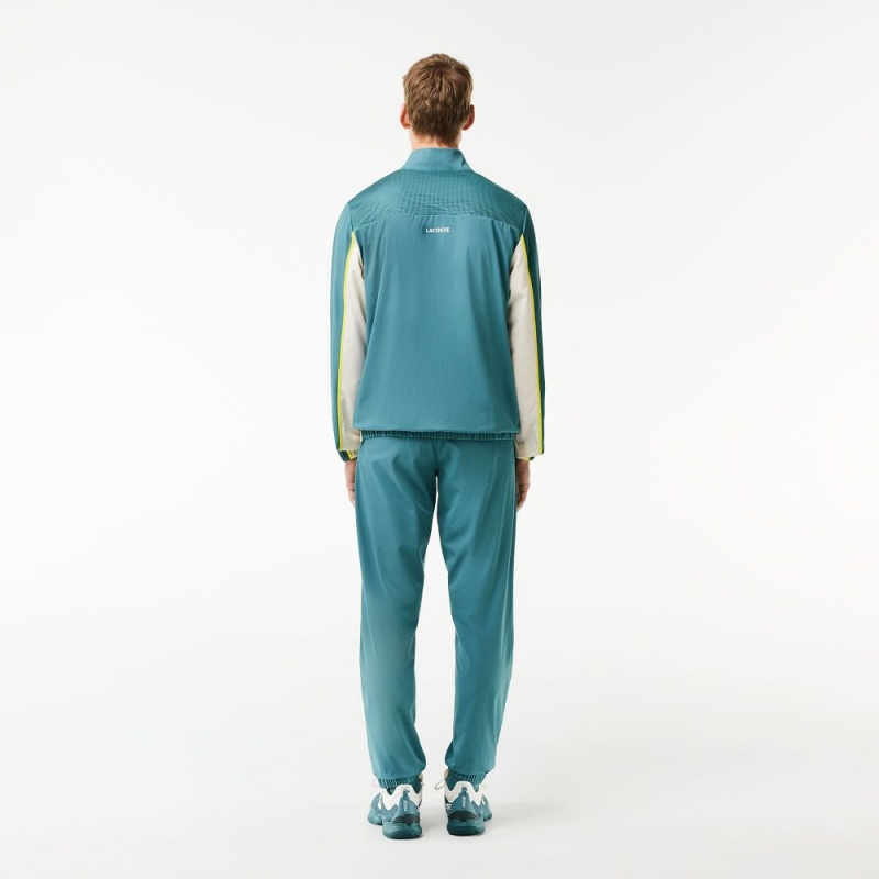 Men's Lacoste Colorblock Tennis Tracksuits Blue White | RXS394768