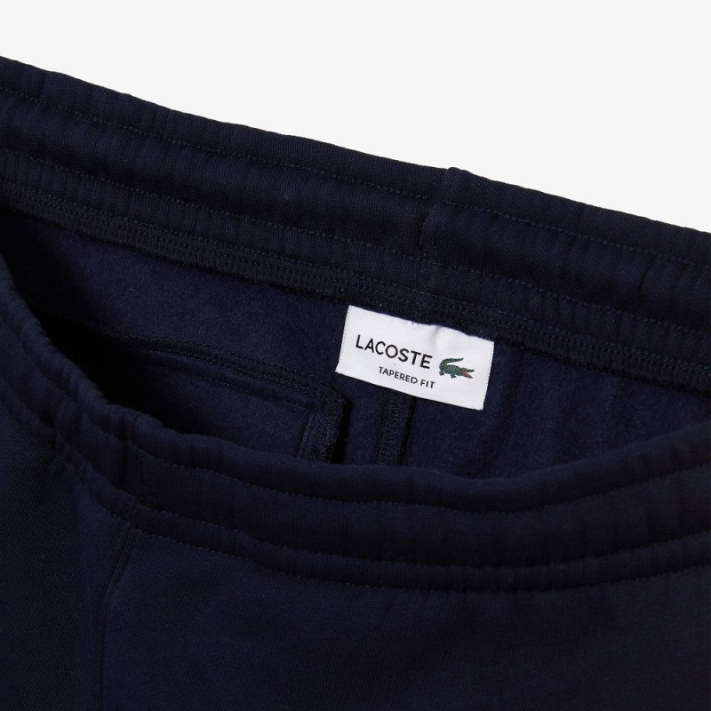 Men's Lacoste Contrast Bands Sweatpants Navy Blue Yellow | PNV827031