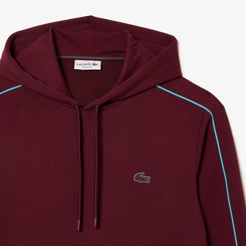 Men's Lacoste Contrast Details Hoodie Bordeaux Blue | TJS397280