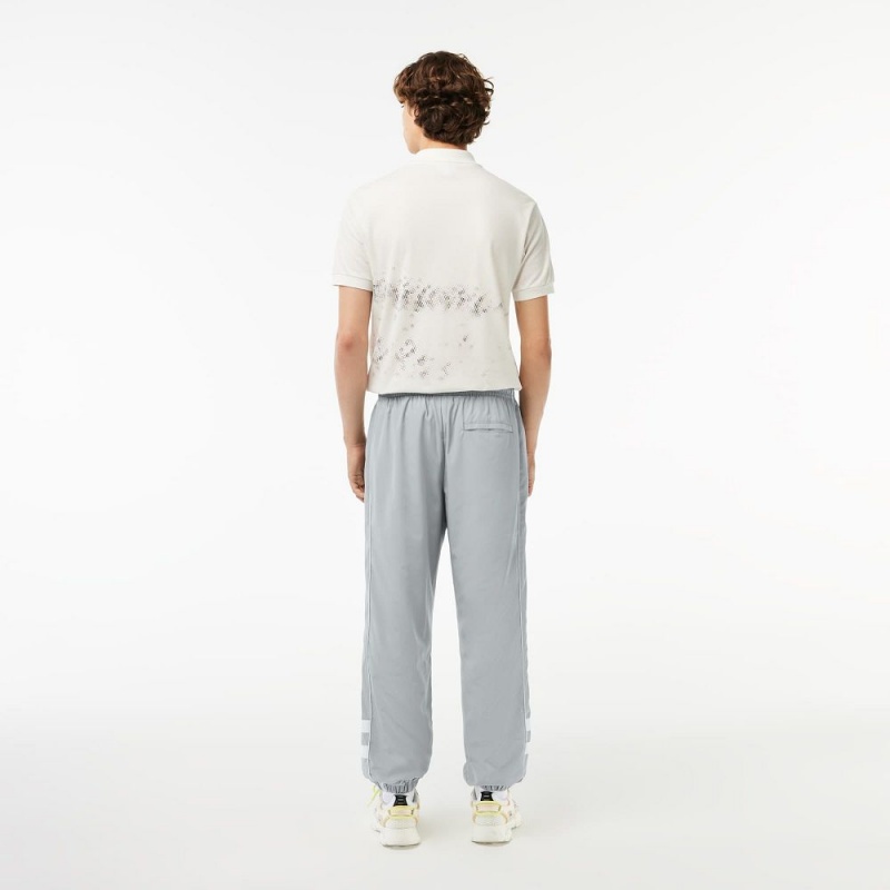 Men's Lacoste Contrast Details Relaxed Fit Sweatpants Grey White | KUG706514