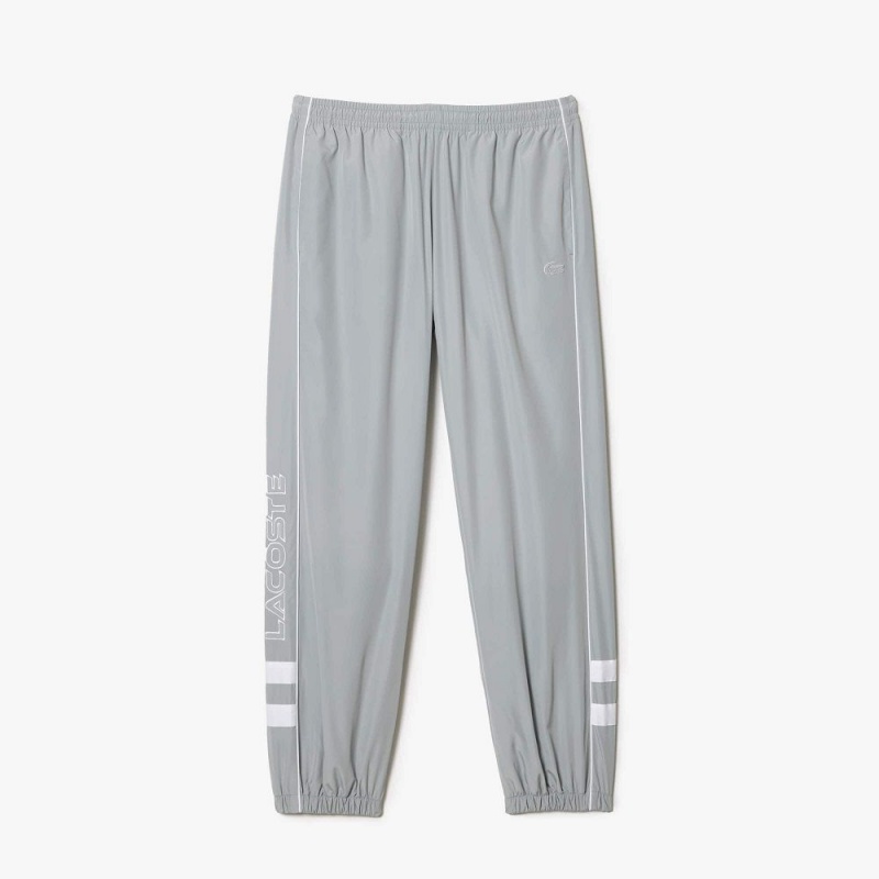 Men's Lacoste Contrast Details Relaxed Fit Sweatpants Grey White | KUG706514