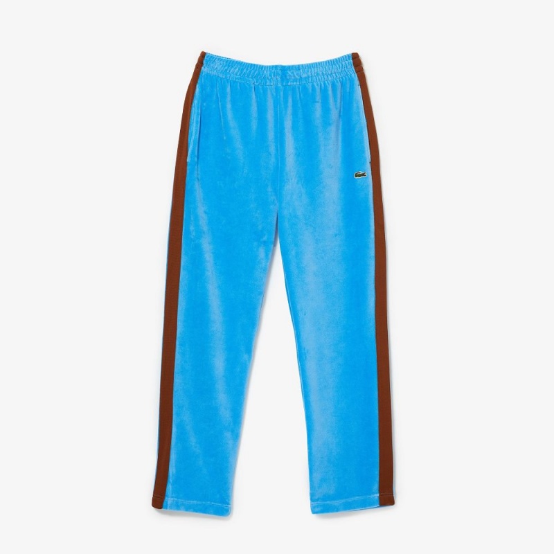 Men's Lacoste Contrast Side Bands Sweatpants Blue | OWP485603