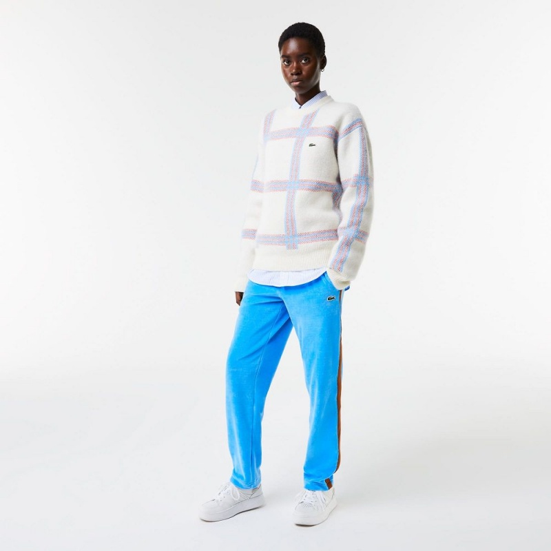 Men's Lacoste Contrast Side Bands Sweatpants Blue | OWP485603