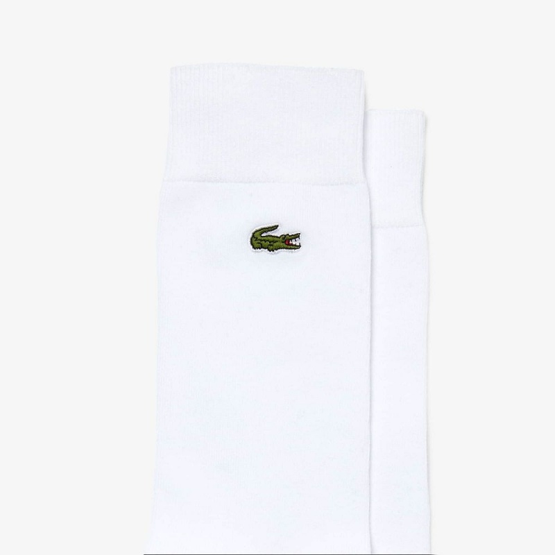 Men's Lacoste Cotton Blend High-Cut Socks White | MBX098537