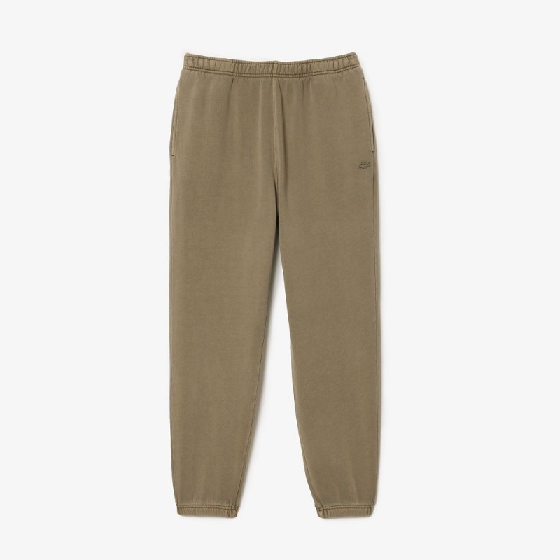 Men's Lacoste Cotton Fleece Joggers Khaki Green | IRQ510346