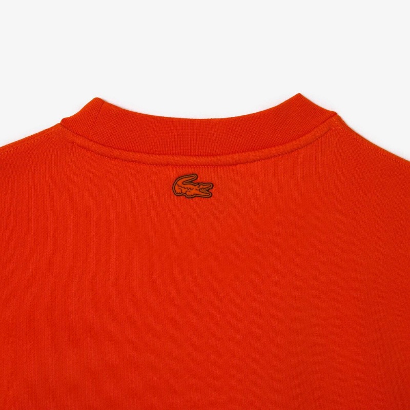 Men's Lacoste Cotton Fleece Loose Fit Sweatshirt Orange | COU479621