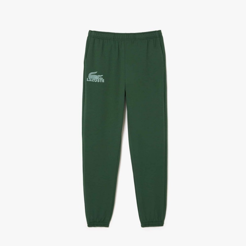 Men's Lacoste Cotton Fleece Lounge Joggers Dark Green Green | GSF109683