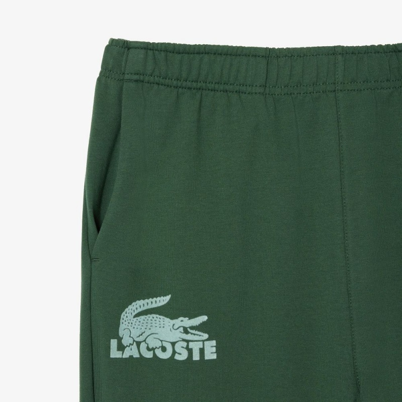 Men's Lacoste Cotton Fleece Lounge Joggers Dark Green Green | GSF109683