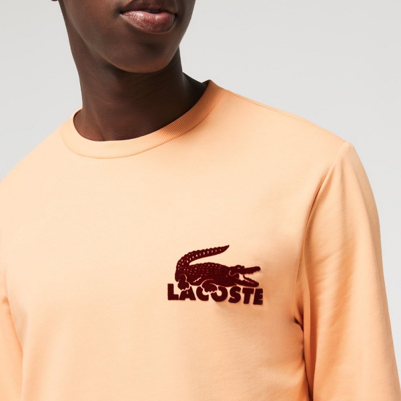 Men's Lacoste Cotton Fleece Lounge Sweatshirt Light Orange Bordeaux | LFR973251