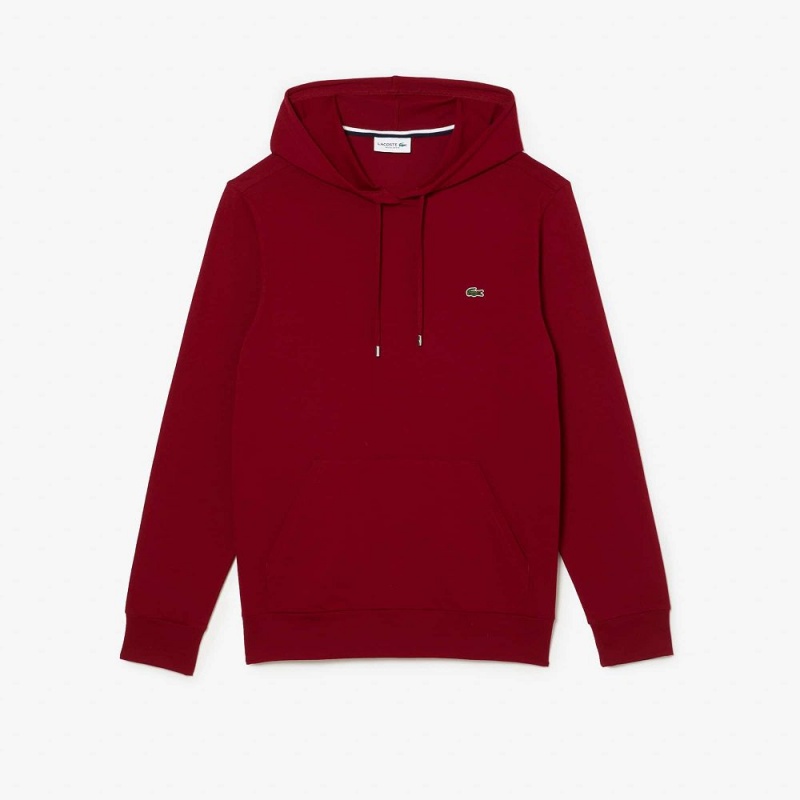 Men's Lacoste Cotton Jersey Hooded T-Shirt Bordeaux | QLR213950