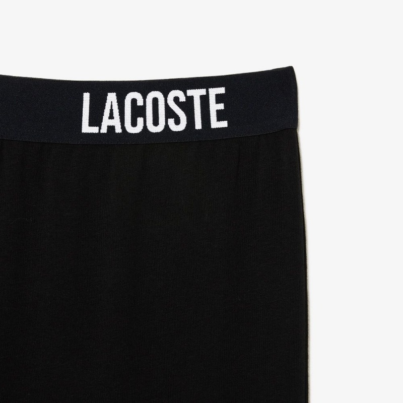 Men's Lacoste Cotton Jersey Pants Pajamas Black | WTF903861