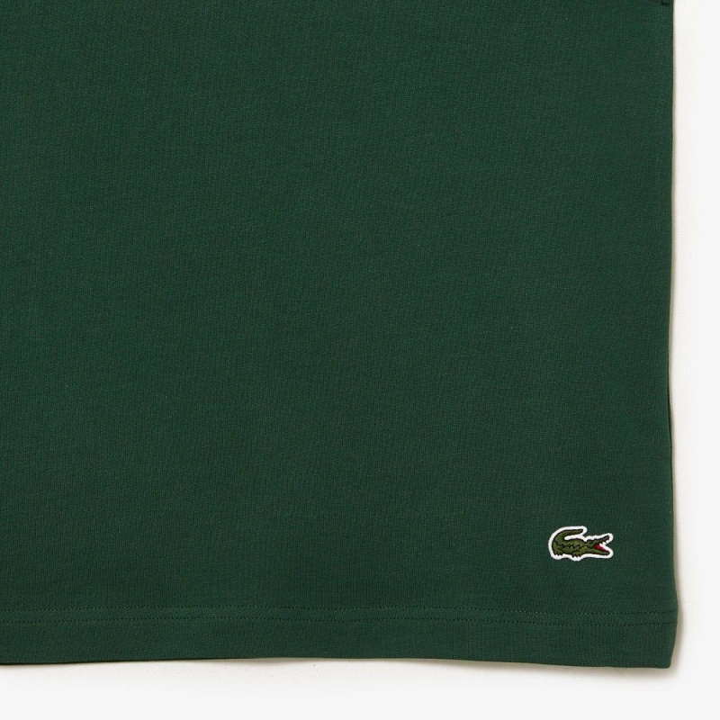 Men's Lacoste Cotton Jersey Print T-Shirt Pine green | ILU972543