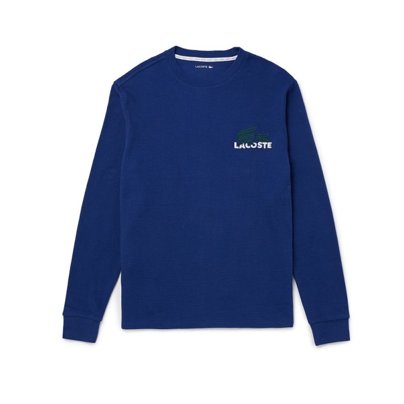 Men's Lacoste Cotton Lounge T-Shirt Methylene blue | OIH674021