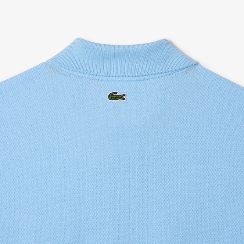 Men's Lacoste Cotton Piqué L.12.12 Badge Detail Polo Shirts Pastel blue | WYQ529017