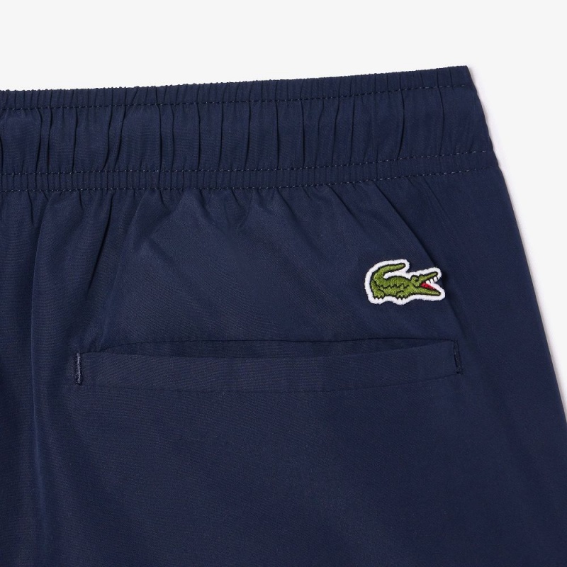 Men's Lacoste Croc Print Swim Trunks Navy Blue | OTX839247