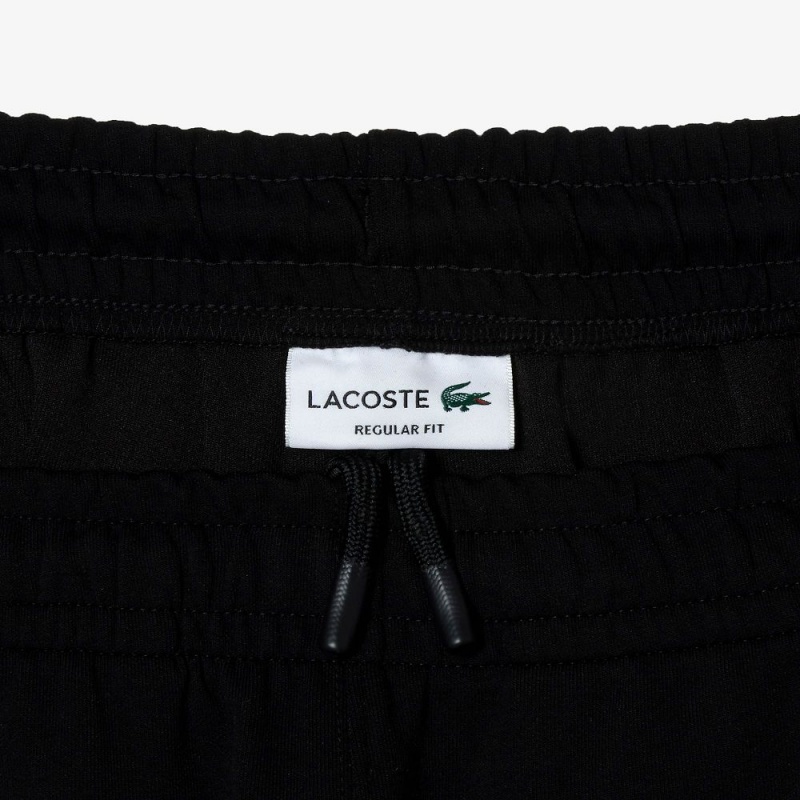 Men's Lacoste Embroidered Regular Fit Sweatpants Black Flashy Yellow | AUX158302