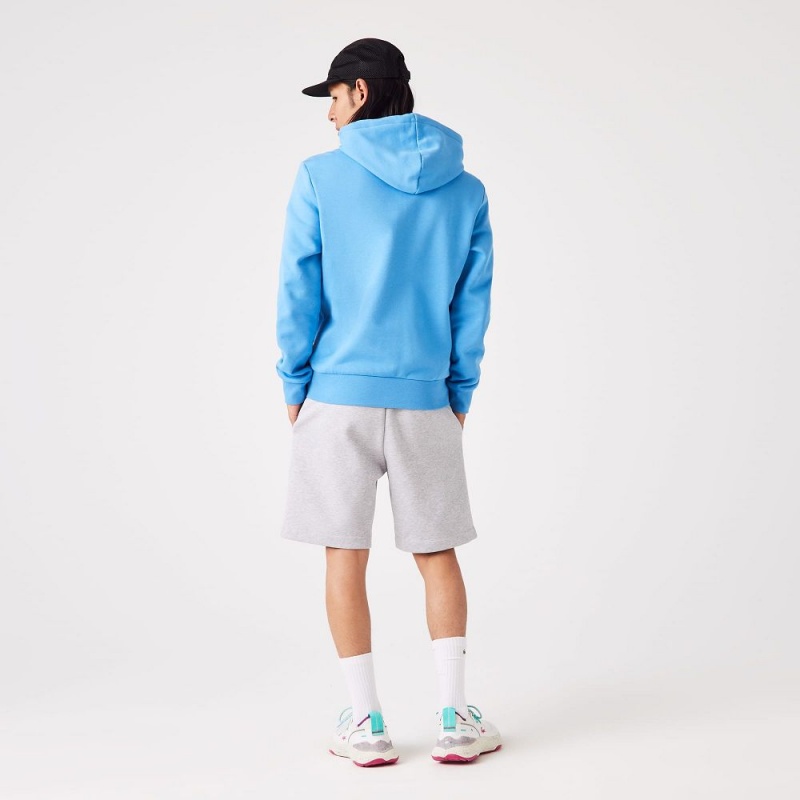 Men's Lacoste Fleece Zip-Up Hoodie Blue | NFZ760428