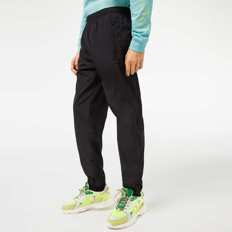 Men's Lacoste GPS Coordinates Joggers Black | UNG745312