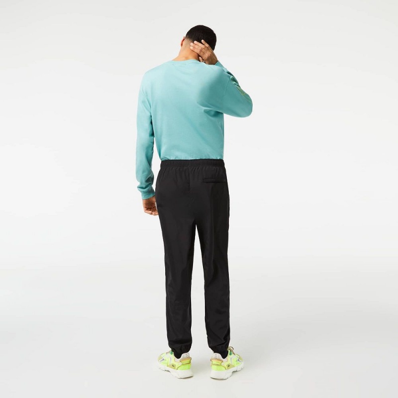 Men's Lacoste GPS Coordinates Joggers Black | UNG745312