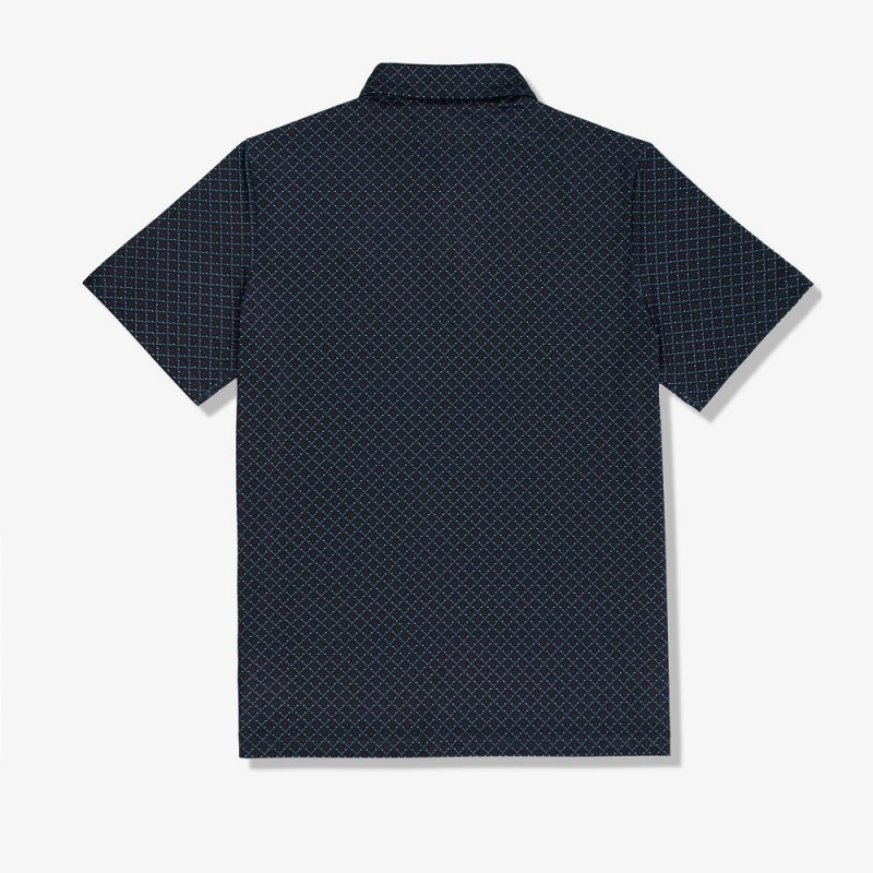 Men's Lacoste Golf Print Recycled Polyester Polo Shirts Navy Blue Bordeaux | BYG295870