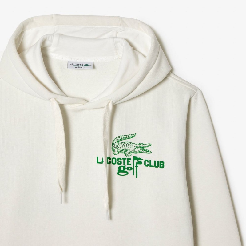 Men's Lacoste Golf Relaxed Fit Hoodie White | KVQ374209