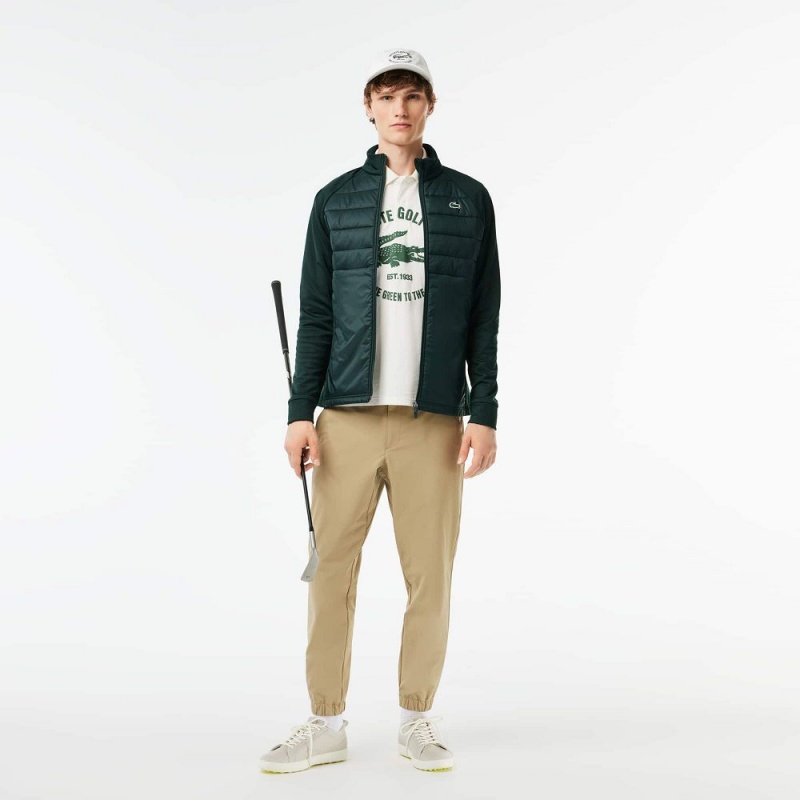 Men's Lacoste Golf Windbreaker Jackets Green | CXS806571