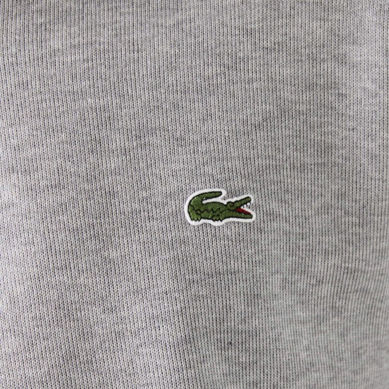 Men's Lacoste Half-Zip Cotton Sweatshirt Grey Chine | XAJ920164