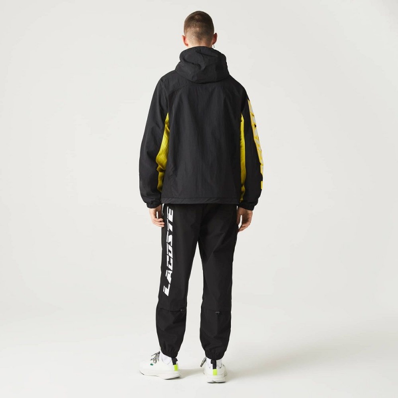 Men's Lacoste Heritage Colorblock Jackets Black Yellow | VHU124630