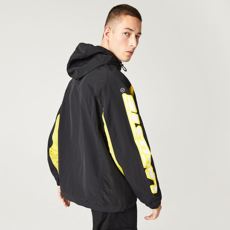 Men's Lacoste Heritage Colorblock Jackets Black Yellow | VHU124630