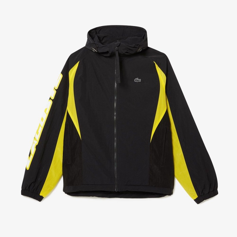 Men's Lacoste Heritage Colorblock Jackets Black Yellow | VHU124630