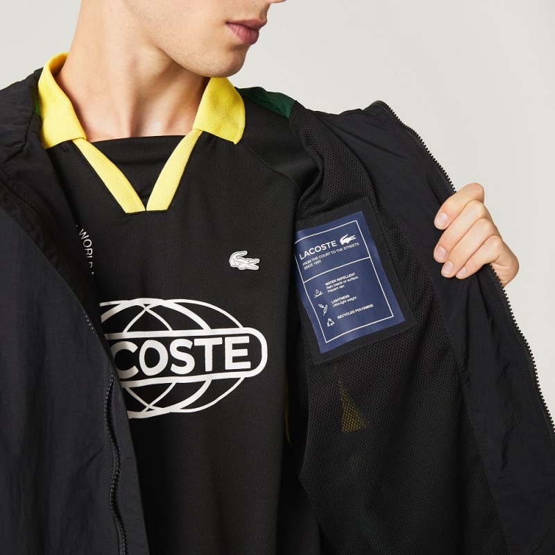 Men's Lacoste Heritage Colorblock Jackets Black Yellow | VHU124630