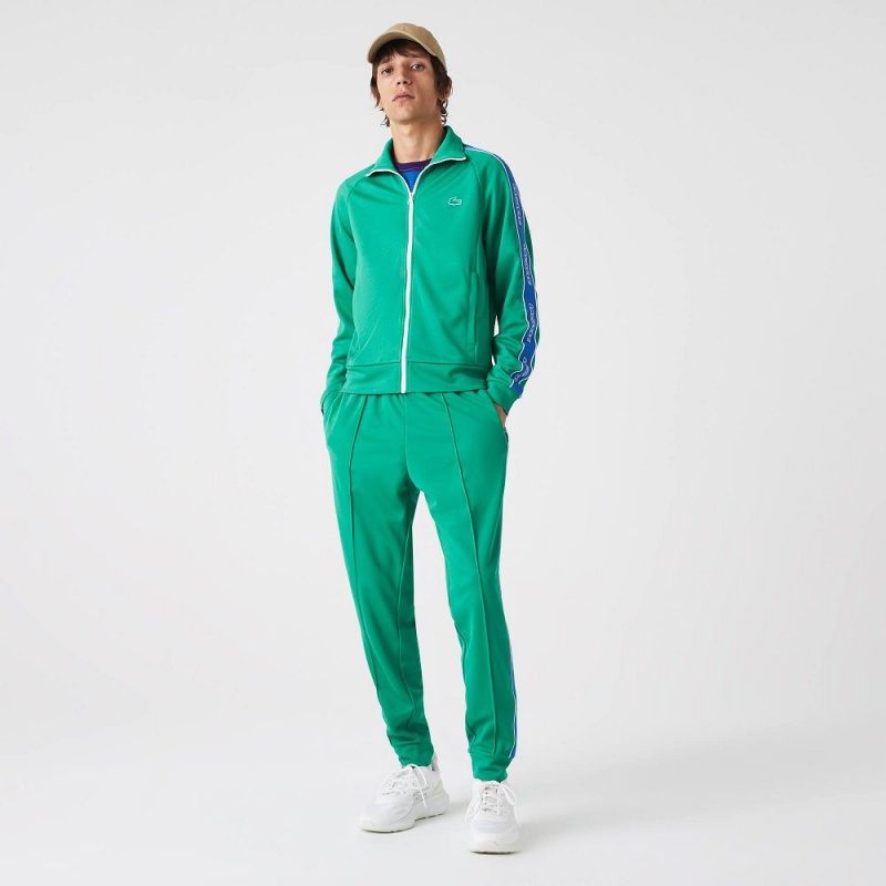 Men's Lacoste Heritage Contrast Bands Joggers Green | HVZ872145