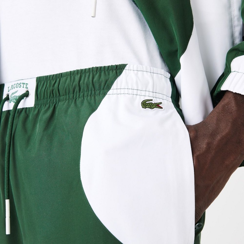 Men's Lacoste Heritage Graphic Joggers Green White | GDT954280