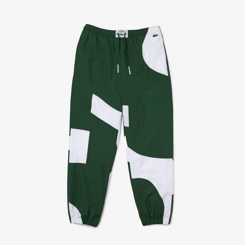 Men's Lacoste Heritage Graphic Joggers Green White | GDT954280