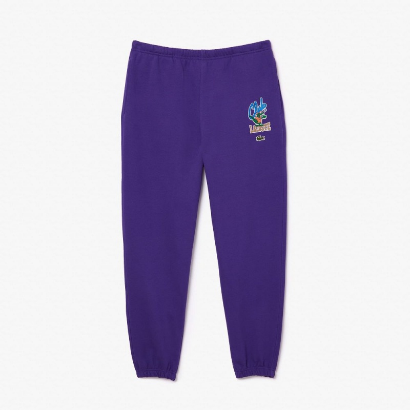 Men's Lacoste Iconic Print Sweatpants Acai Purple | TRP235167