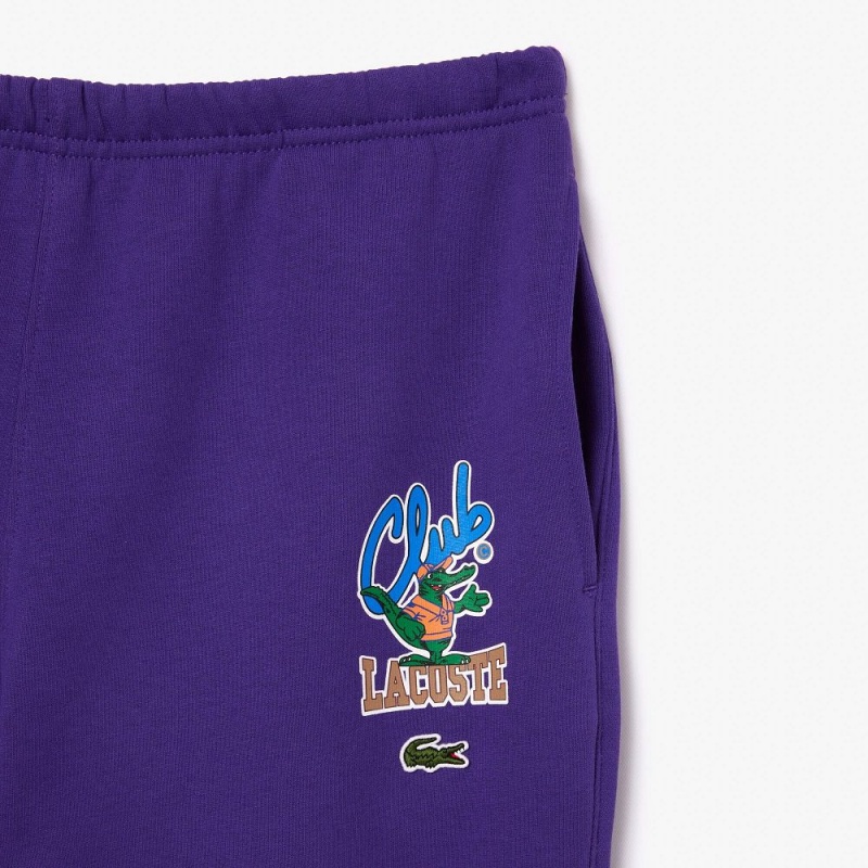 Men's Lacoste Iconic Print Sweatpants Acai Purple | TRP235167