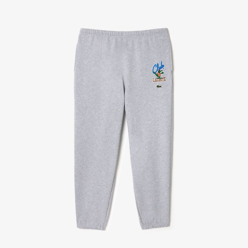 Men's Lacoste Iconic Print Sweatpants Grey Chine | PUE293158