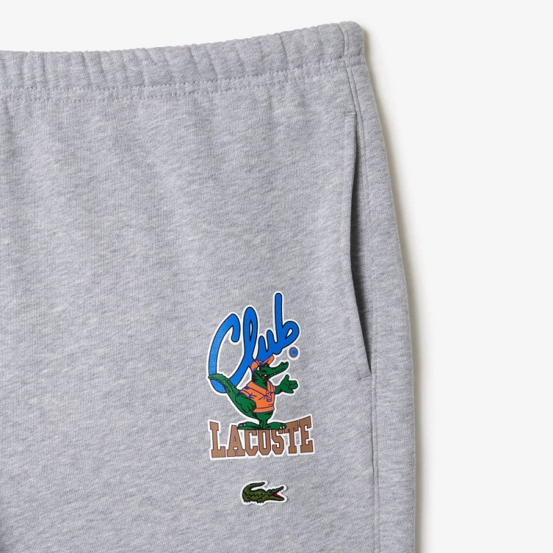 Men's Lacoste Iconic Print Sweatpants Grey Chine | PUE293158