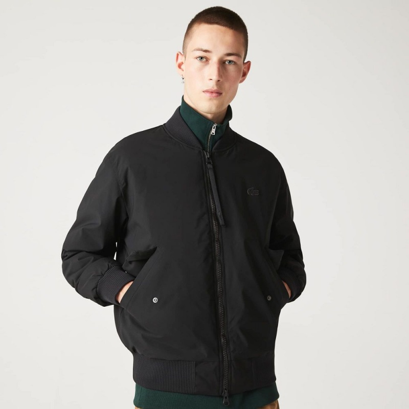 Men's Lacoste Insulated Padded Bomber Jackets Black | MZV271034