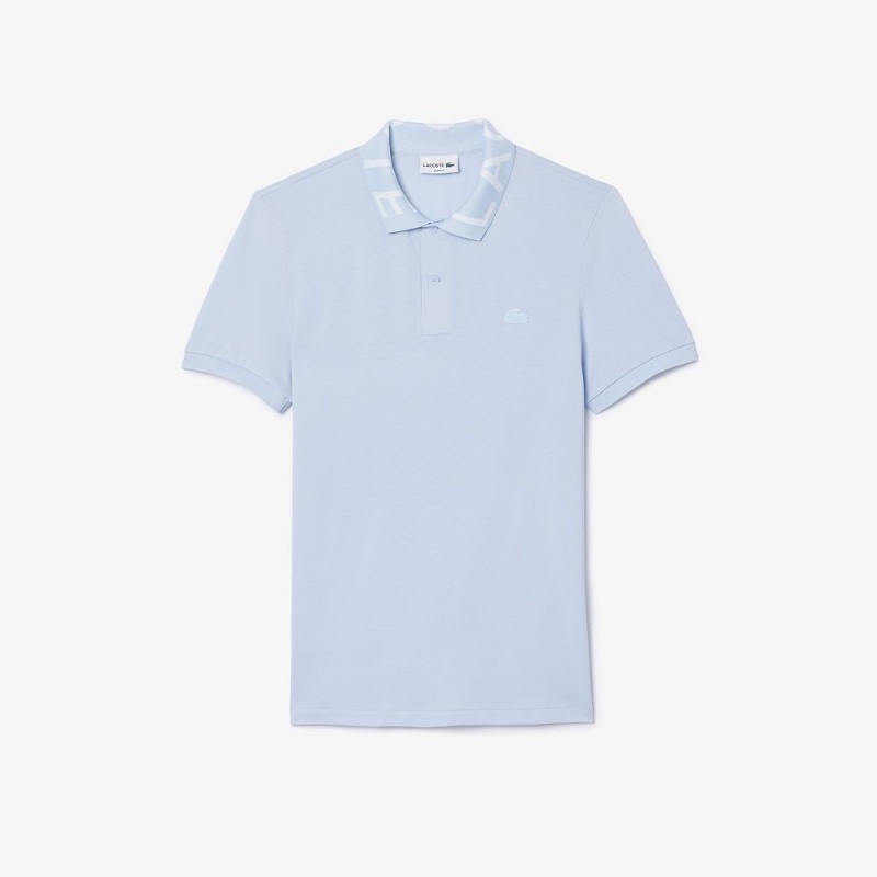 Men's Lacoste Jacquard Collar Lacoste Movement Polo Shirts Phoenix blue | IPD952786