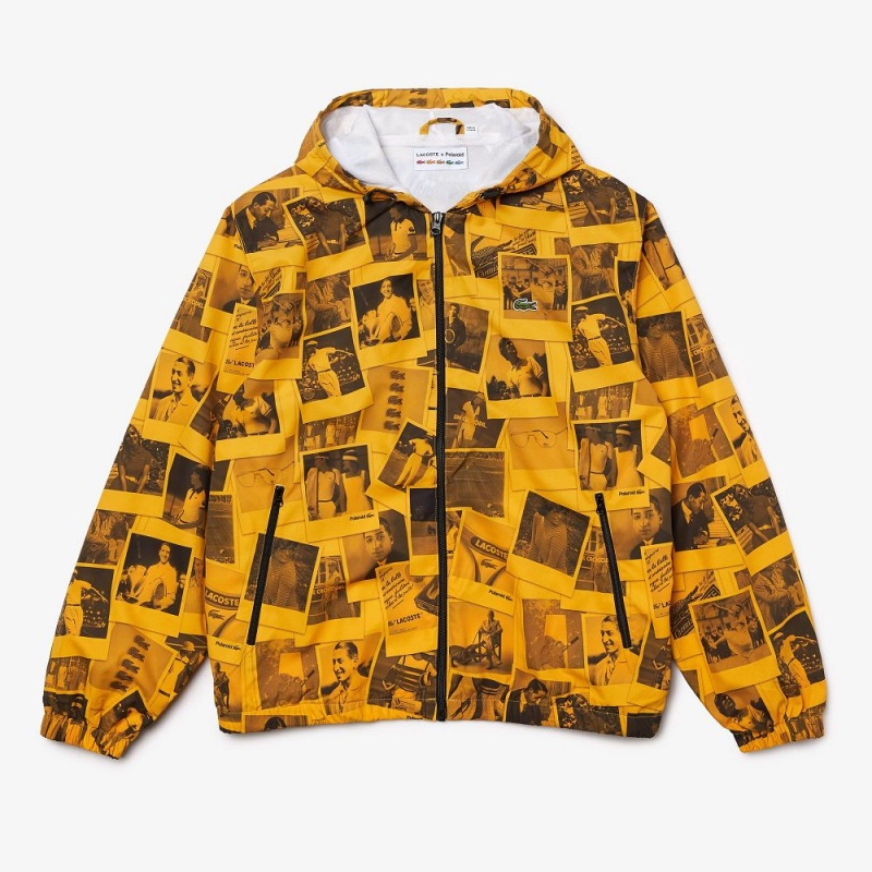 Men's Lacoste LIVE Polaroid Collaboration Jackets Yellow Black | TIS039761