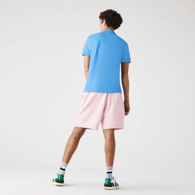 Men's Lacoste Lacoste LIVE Flecked Cotton Fleece Shorts Pink | VCP586147