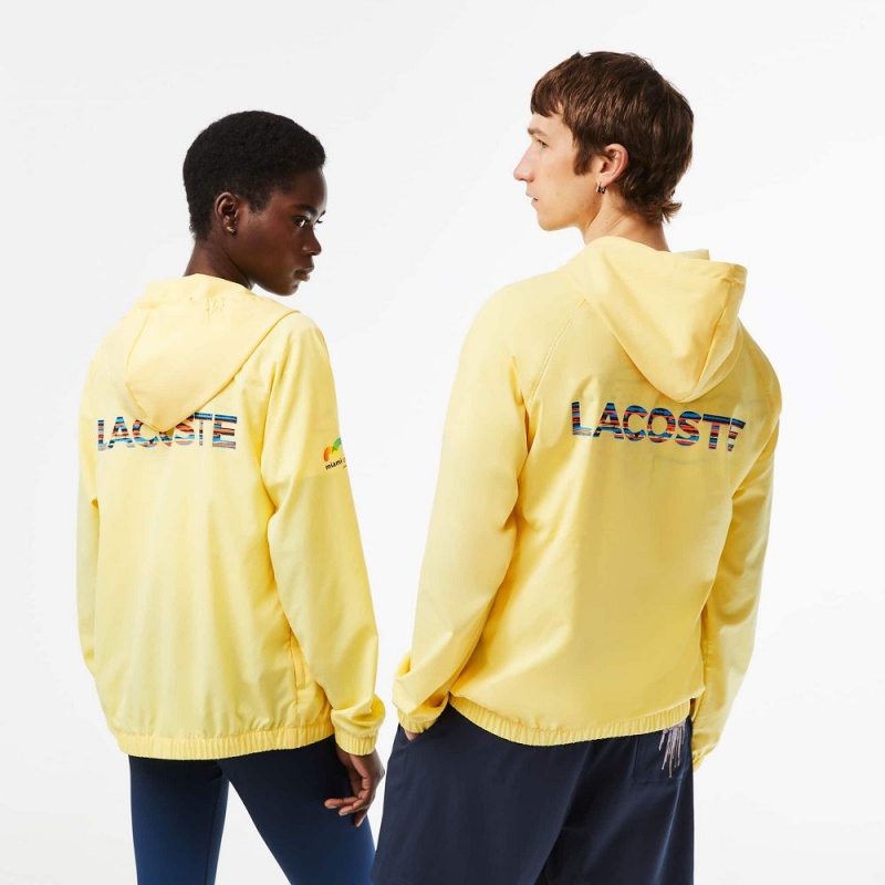 Men's Lacoste Lacoste Sport Miami Open Edition Jackets Pastel yellow | GEI620159