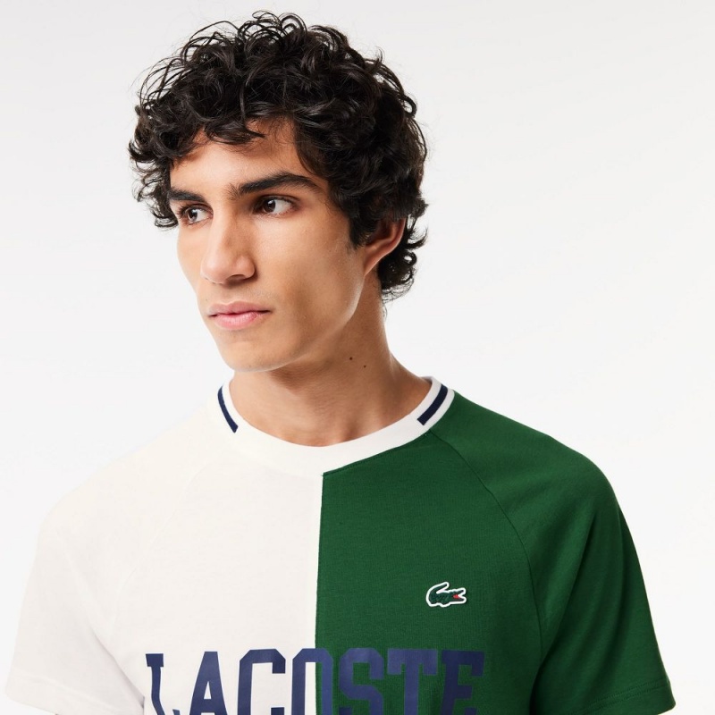 Men's Lacoste Lacoste Sport x Daniil Medvedev Ultra-Dry Tennis T-Shirt White Green | EFN867495