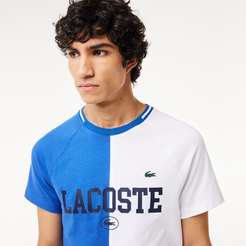 Men's Lacoste Lacoste Sport x Daniil Medvedev Ultra-Dry Tennis T-Shirt Blue White | PXY712503