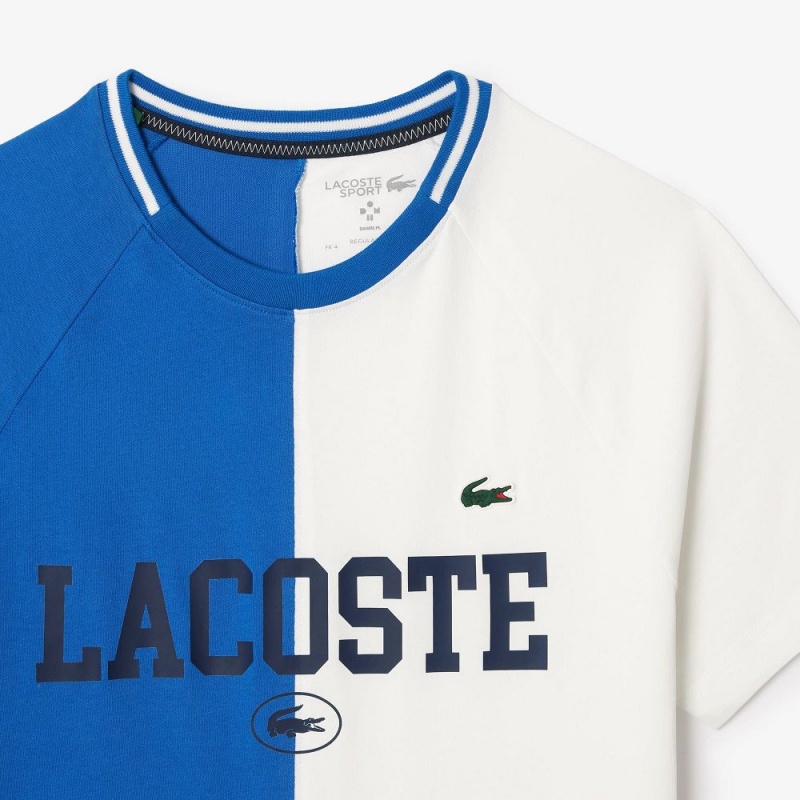 Men's Lacoste Lacoste Sport x Daniil Medvedev Ultra-Dry Tennis T-Shirt Blue White | PXY712503