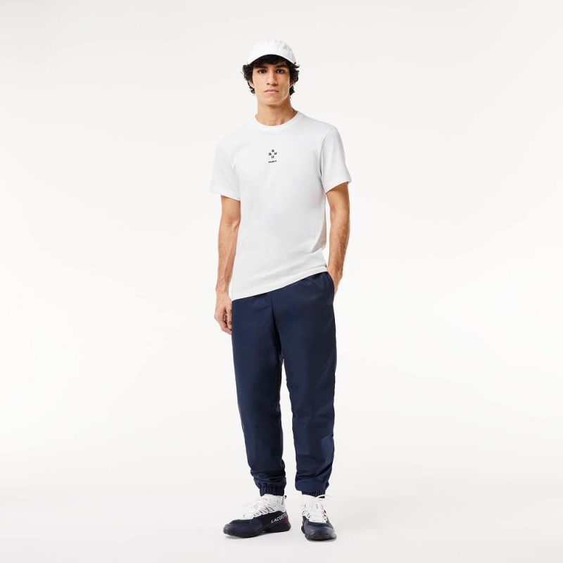 Men's Lacoste Lacoste Sport x Daniil Medvedev Ultra-Dry Tennis T-Shirt White | JLZ025196