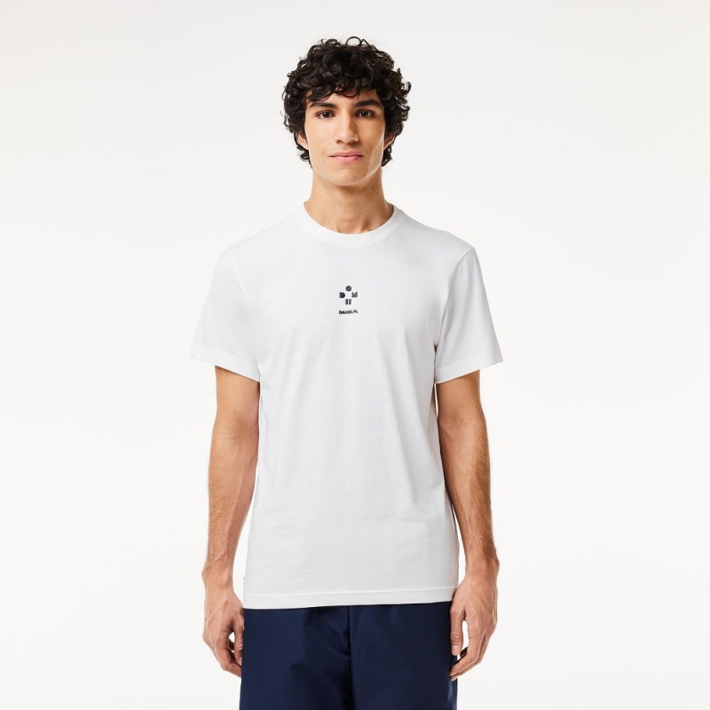 Men\'s Lacoste Lacoste Sport x Daniil Medvedev Ultra-Dry Tennis T-Shirt White | JLZ025196