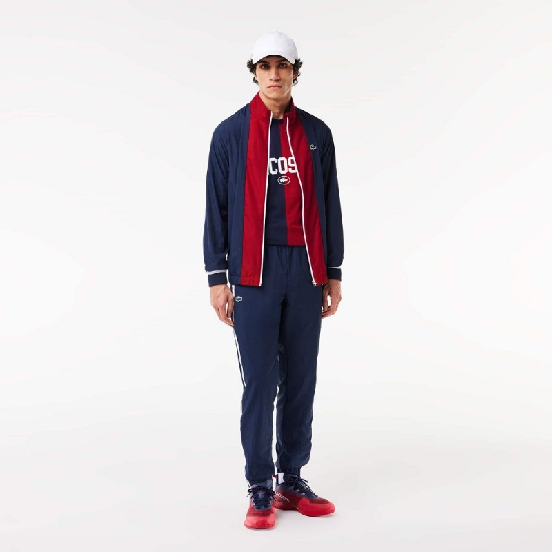 Men's Lacoste Lacoste Sport x Daniil Medvedev Tracksuits Navy Blue Bordeaux White | PHA798316