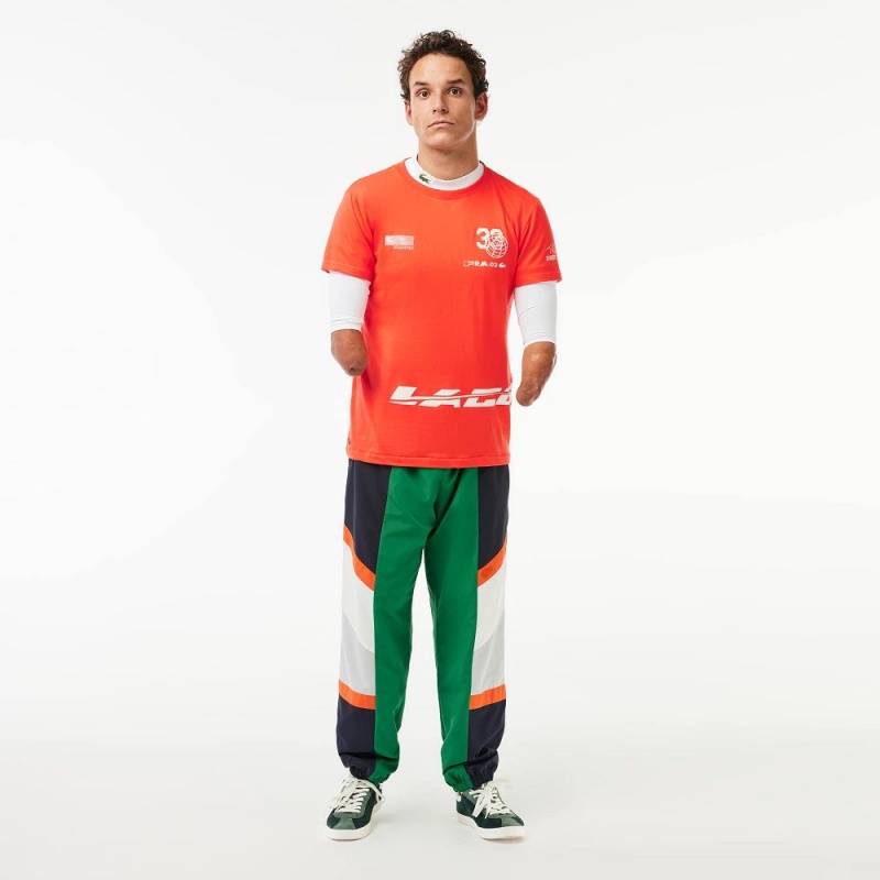 Men's Lacoste Lacoste Sport x Théo Curin Jersey T-Shirt Orange | MXS518207